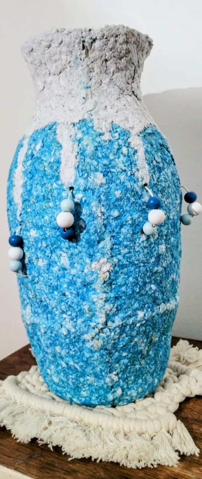 Vaso azzurro fatto a mano